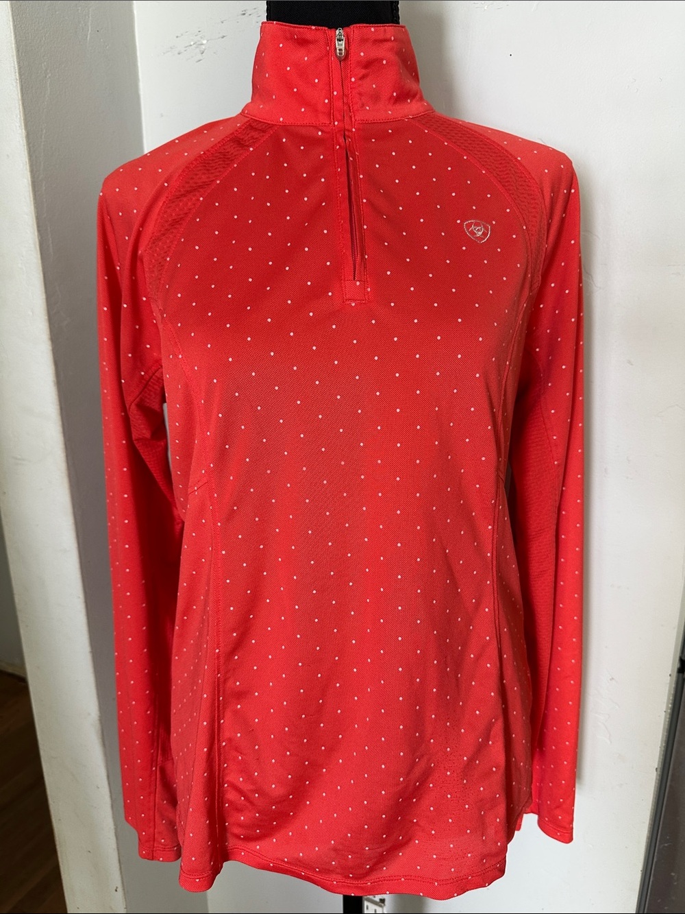 Ariat Women's Orange Long-Sleeve Quarter-Zip Women’s Equestrian Top